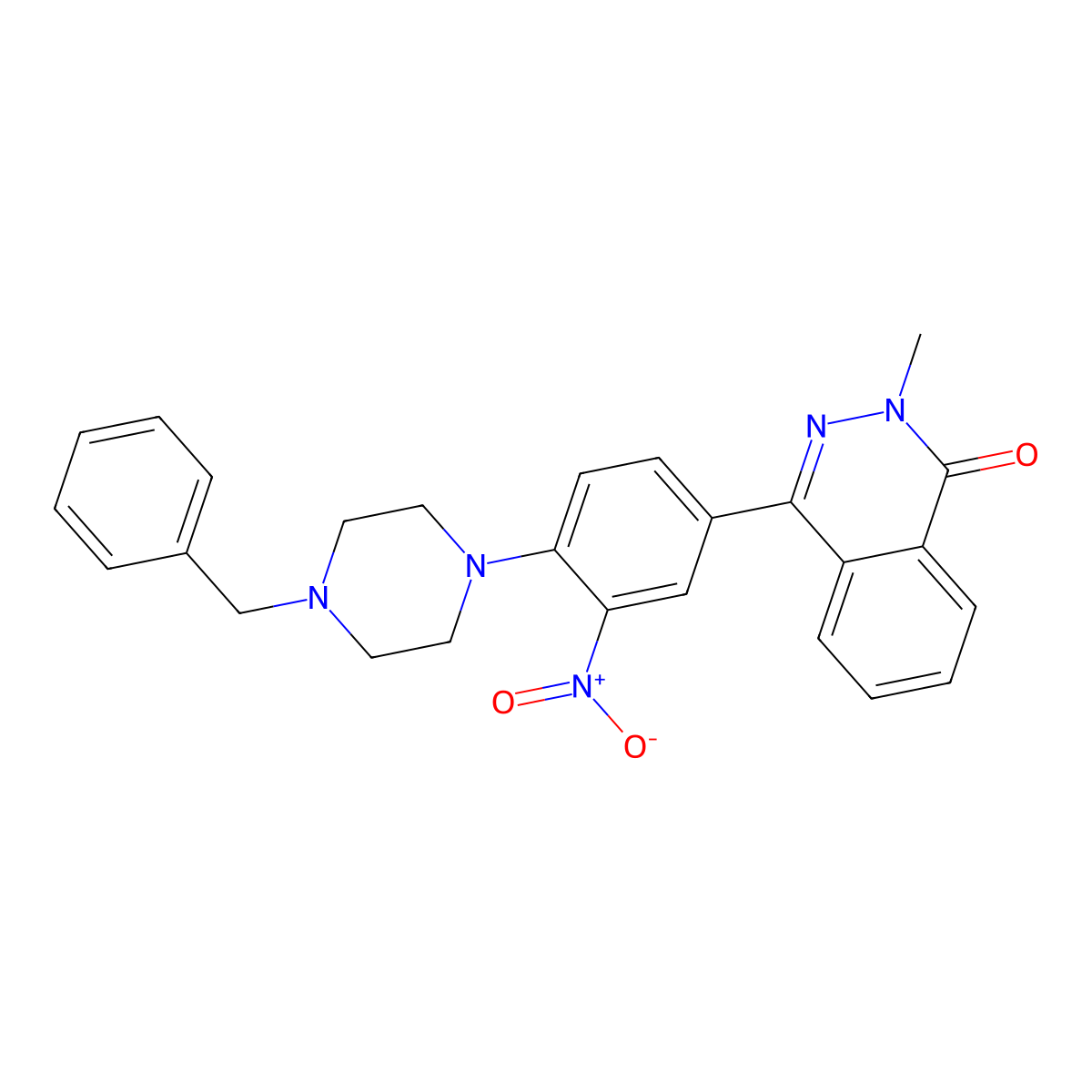 4-[4-(4-Benzylpiperazin-1-yl)-3-nitrophenyl]-2-methylphthalazin-1-one molecular structure, CAS 587005-91-2