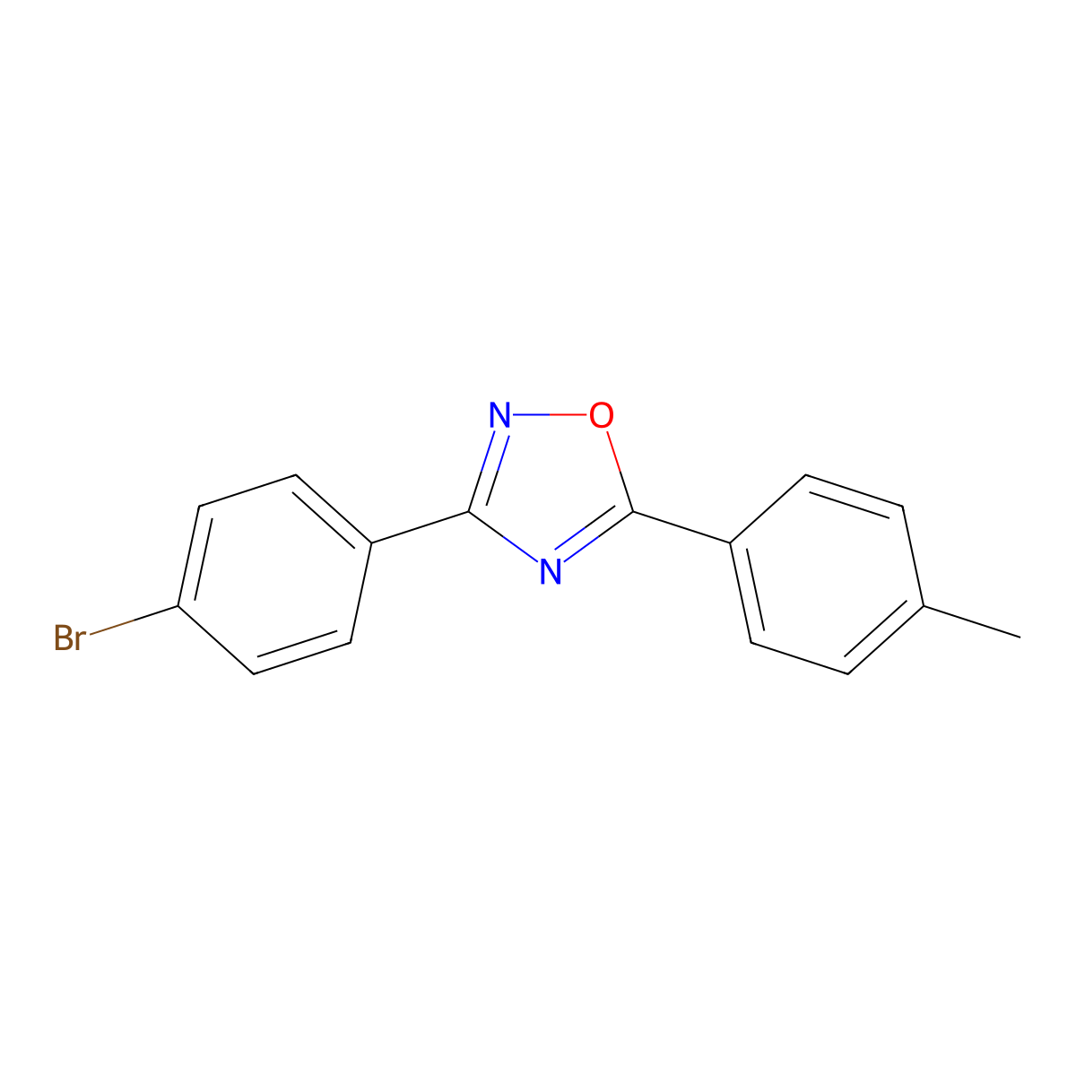 3-(4-Bromophenyl)-5-p-tolyl-1,2,4-oxadiazole molecular structure, CAS 587006-12-0