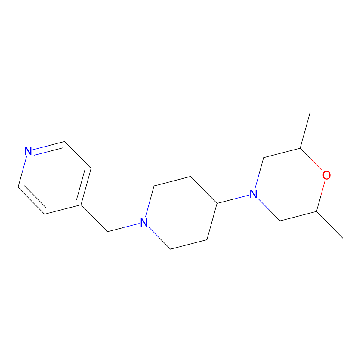 2,6-Dimethyl-4-[1-(pyridin-4-ylmethyl)piperidin-4-yl]morpholine molecular structure, CAS 587006-31-3