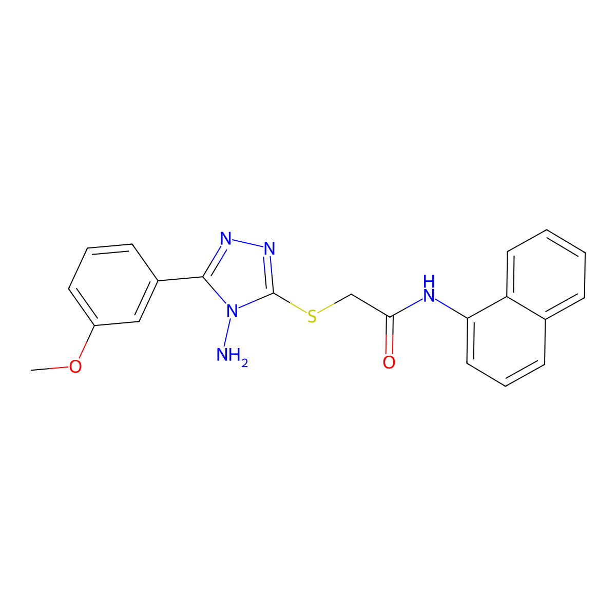 2-[4-amino-5-(3-methoxyphenyl)(1,2,4-triazol-3-ylthio)]-N-naphthylacetamide molecular structure, CAS 587006-70-0