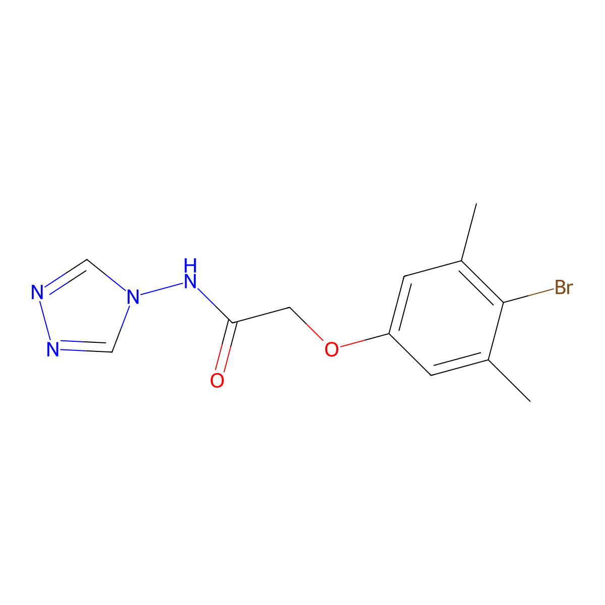 2-(4-bromo-3,5-dimethylphenoxy)-N-(4H-1,2,4-triazol-4-yl)acetamide molecular structure, CAS 587007-09-8