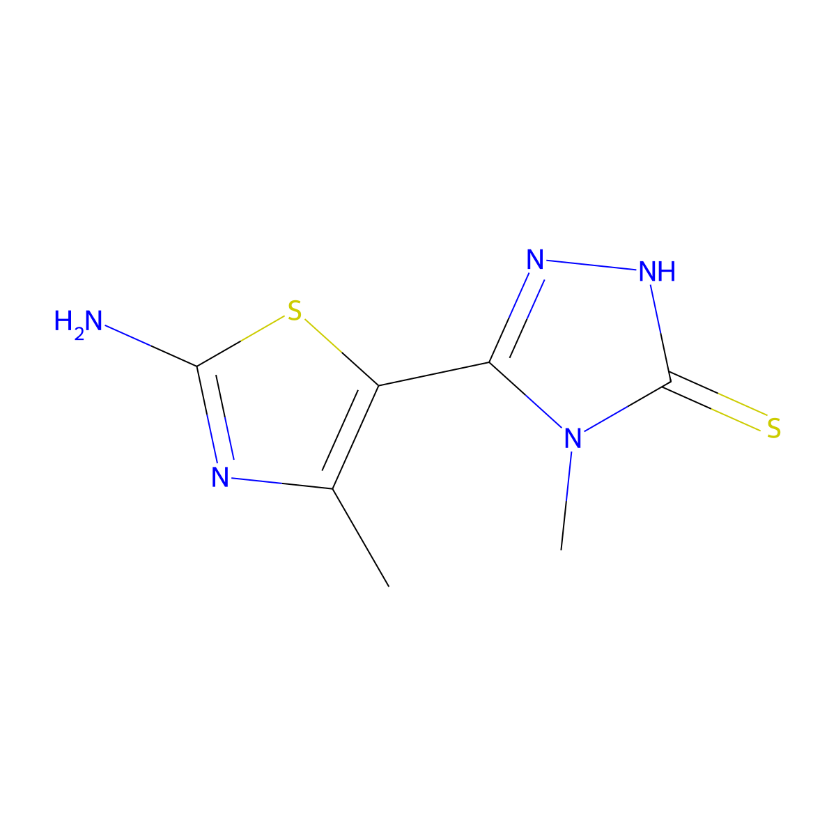 5-(2-amino-4-methyl-1,3-thiazol-5-yl)-4-methyl-4H-1,2,4-triazole-3-thiol molecular structure, CAS 587007-13-4