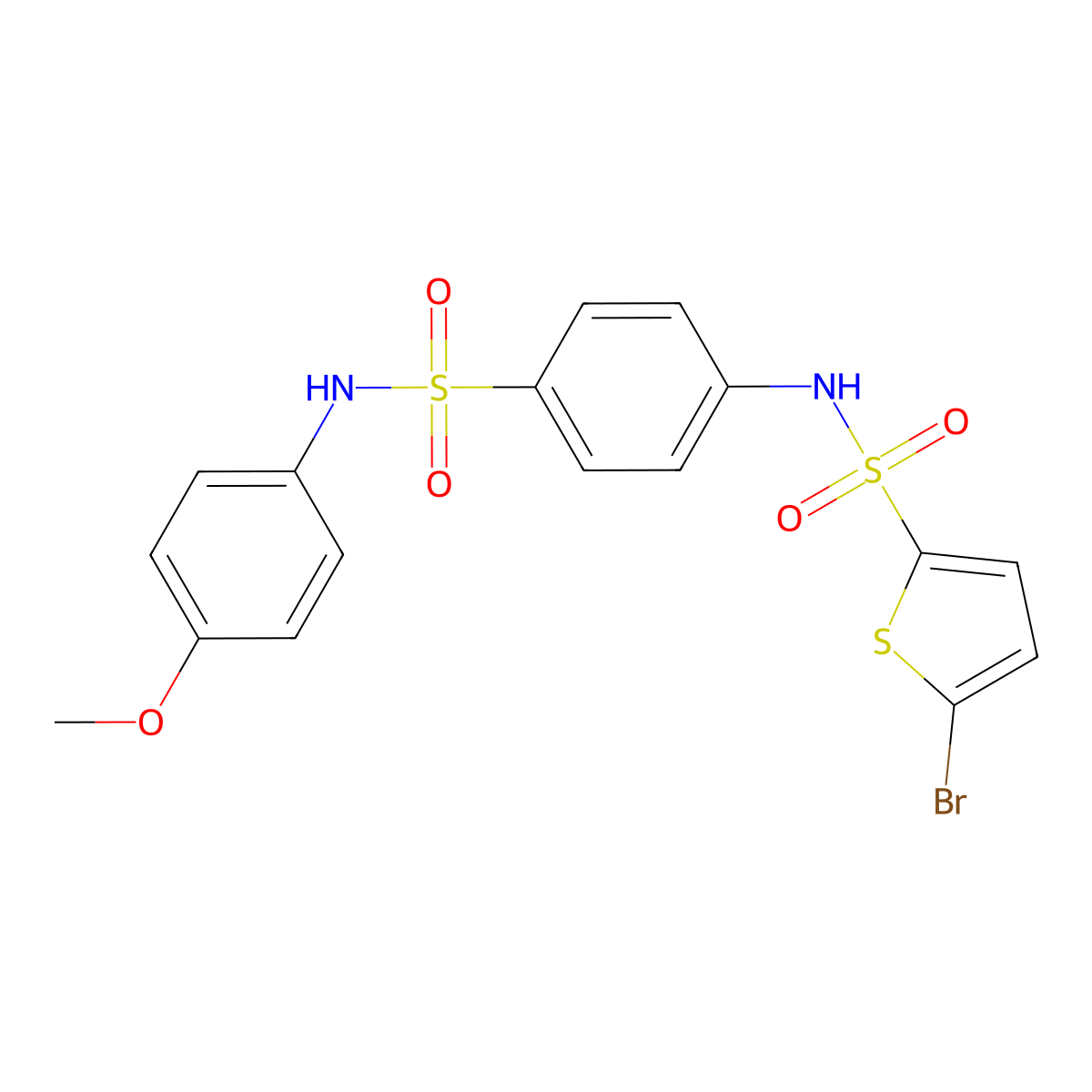5-bromo-N-[4-[(4-methoxyphenyl)sulfamoyl]phenyl]thiophene-2-sulfonamide molecular structure, CAS 587007-15-6