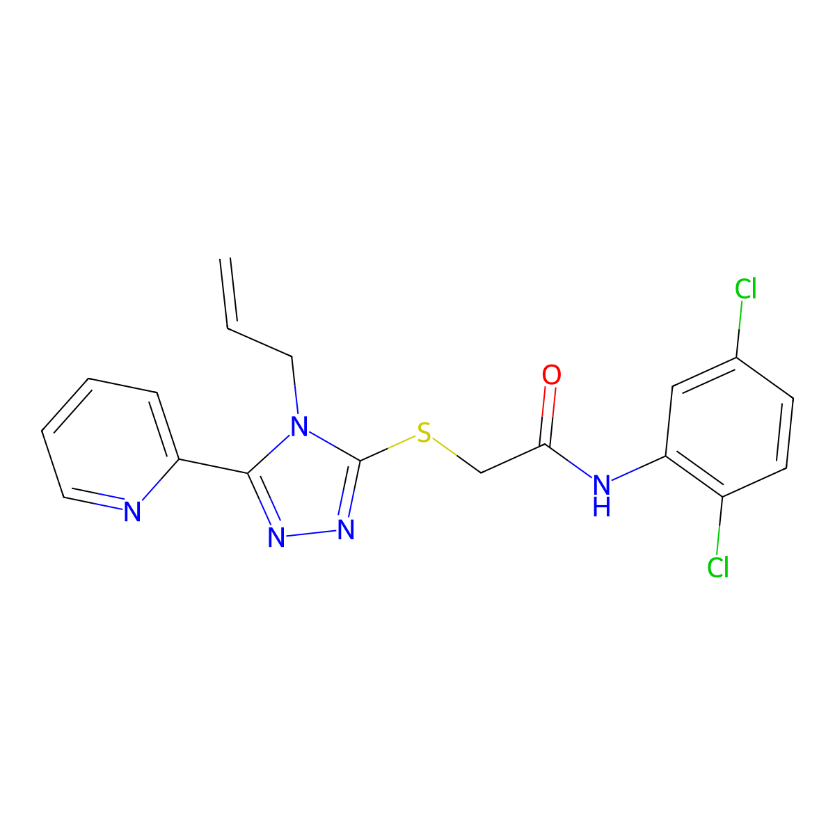 2-{[4-Allyl-5-(2-pyridinyl)-4H-1,2,4-triazol-3-YL]sulfanyl}-N-(2,5-dichlorophenyl)acetamide molecular structure, CAS 587007-38-3