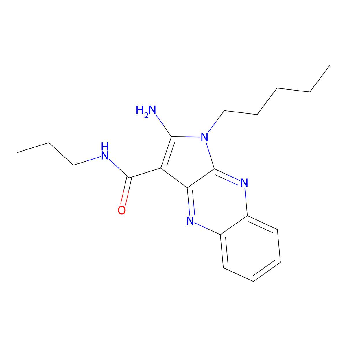2-amino-1-pentyl-N-propyl-1H-pyrrolo[2,3-b]quinoxaline-3-carboxamide molecular structure, CAS 587009-10-7