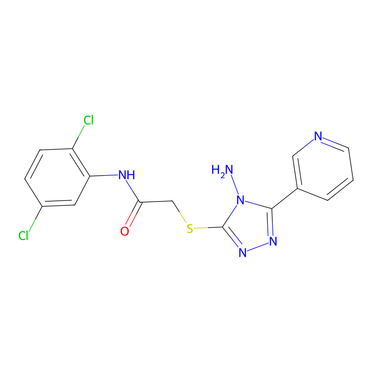 2-((4-amino-5-(pyridin-3-yl)-4H-1,2,4-triazol-3-yl)thio)-N-(2,5-dichlorophenyl)acetamide molecular structure, CAS 587009-20-9