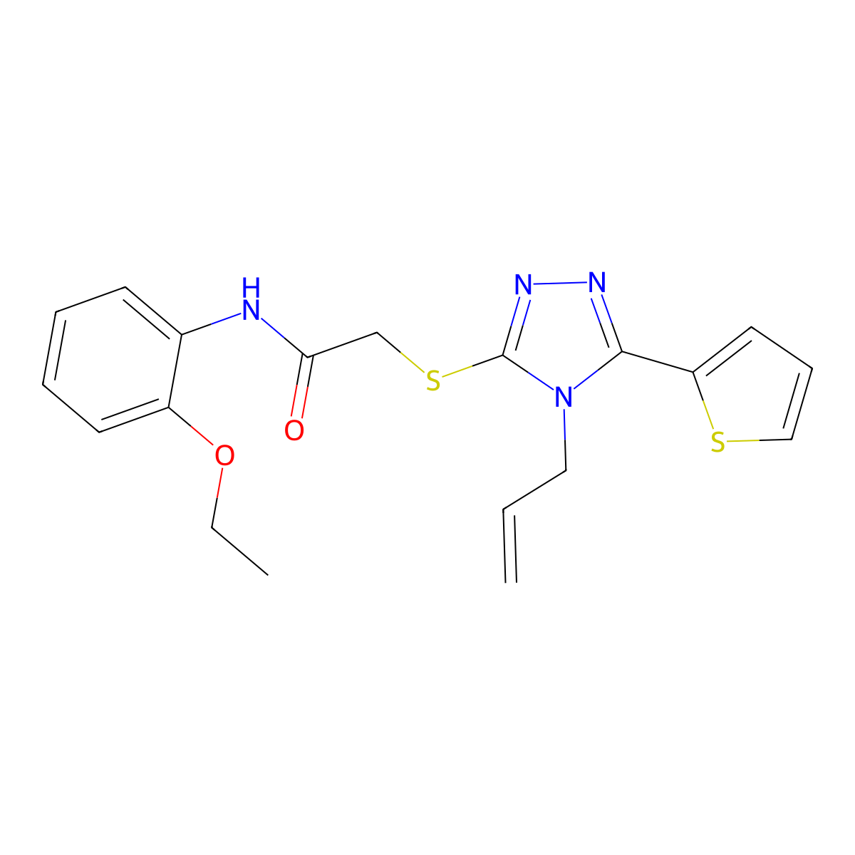 2-{[4-Allyl-5-(2-thienyl)-4H-1,2,4-triazol-3-YL]sulfanyl}-N-(2-ethoxyphenyl)acetamide molecular structure, CAS 587009-50-5