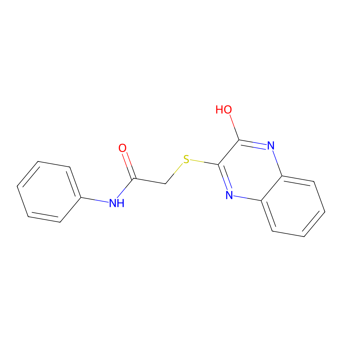 2-(3-hydroxyquinoxalin-2-ylthio)-N-phenylacetamide molecular structure, CAS 587010-10-4