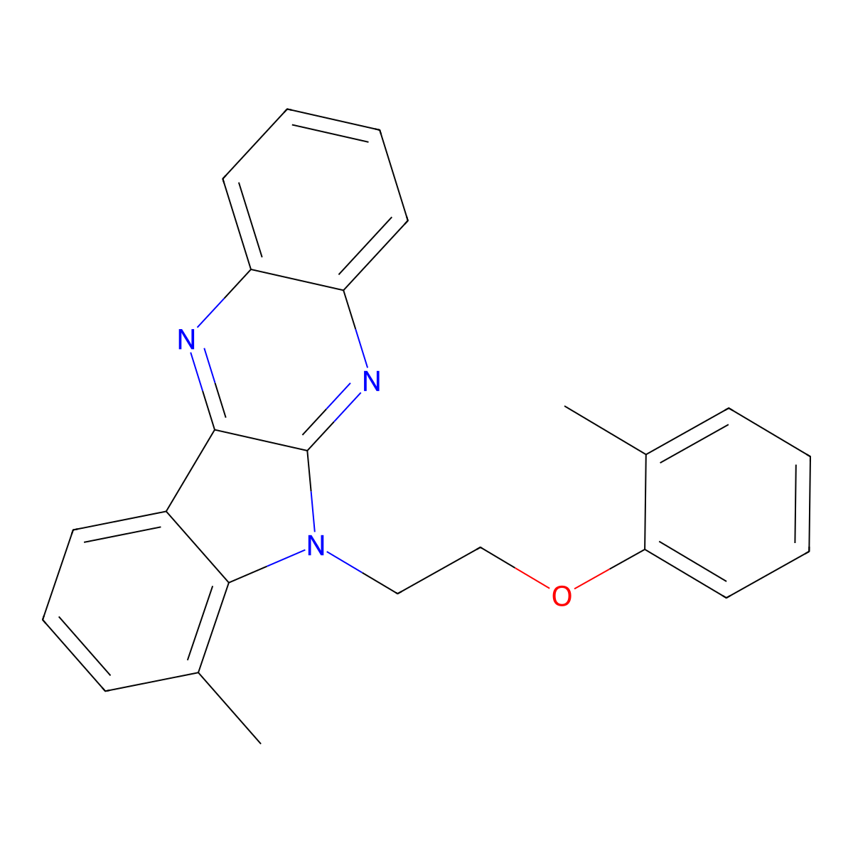 7-methyl-6-[2-(2-methylphenoxy)ethyl]-6H-indolo[2,3-b]quinoxaline molecular structure, CAS 587010-43-3