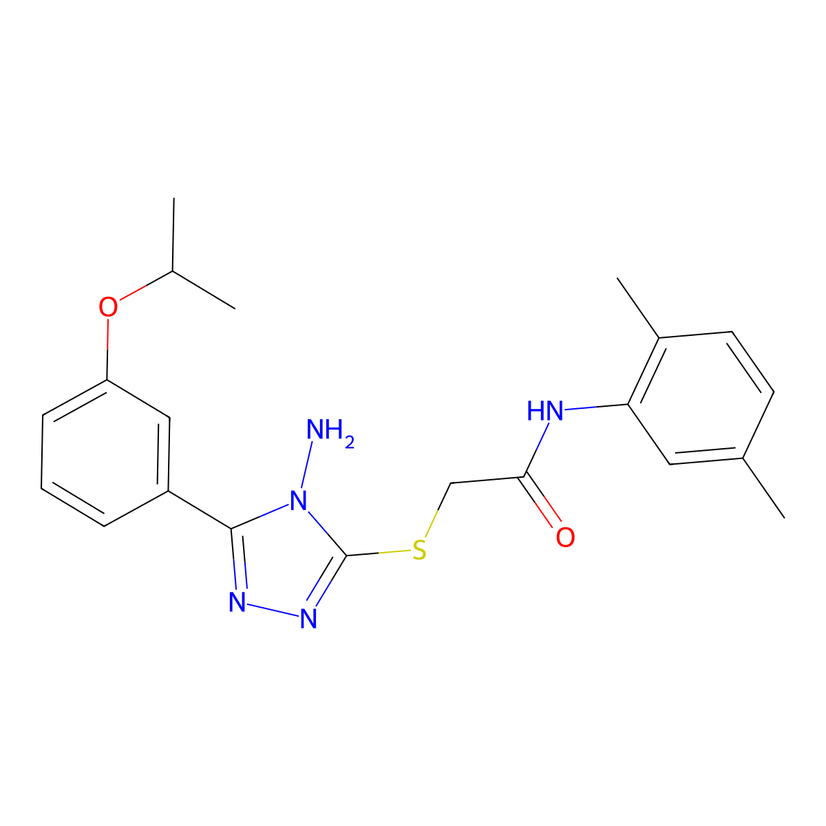 2-{4-amino-5-[3-(methylethoxy)phenyl](1,2,4-triazol-3-ylthio)}-N-(2,5-dimethyl phenyl)acetamide molecular structure, CAS 587011-29-8