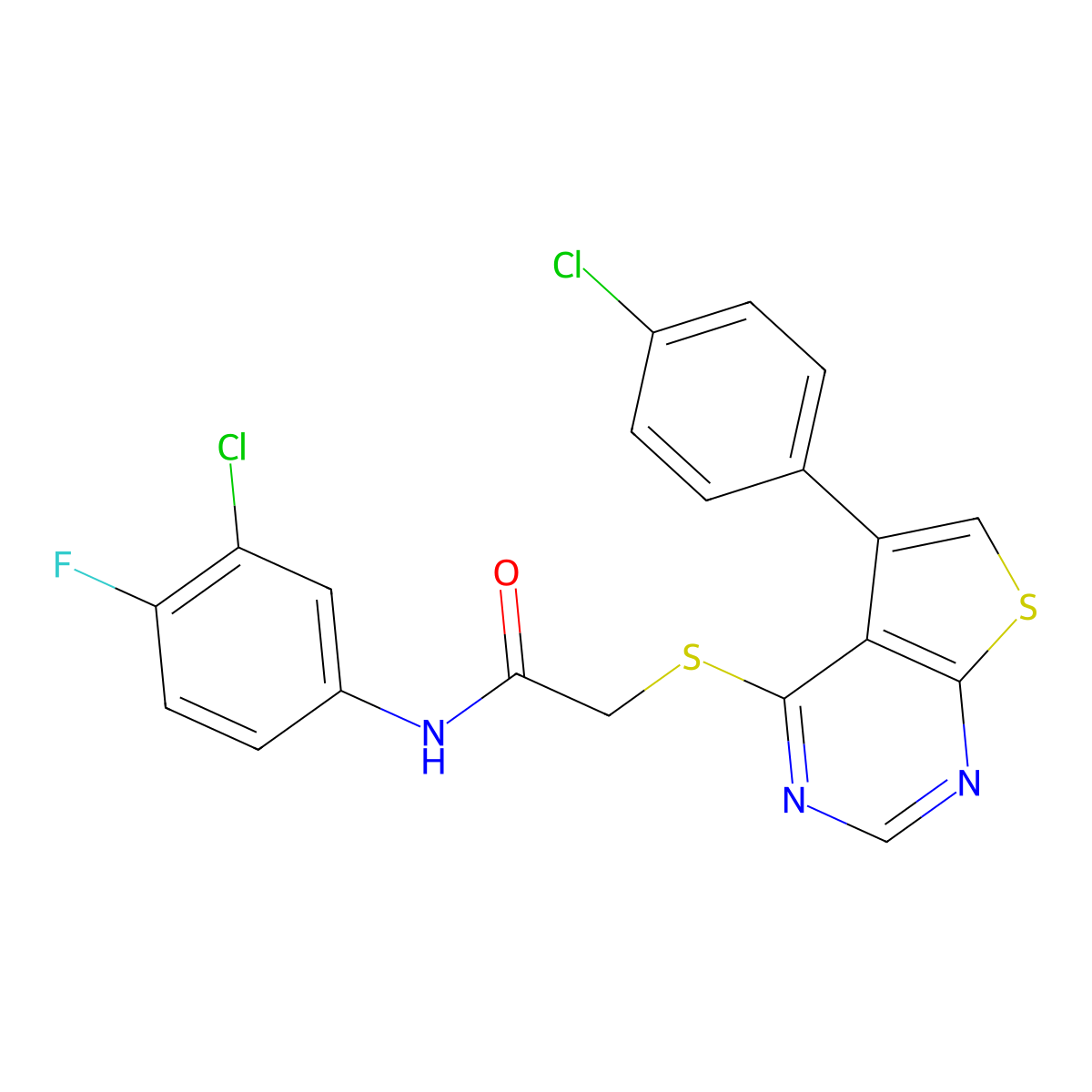 C20H12Cl2FN3OS2 molecular structure, CAS 587011-55-0