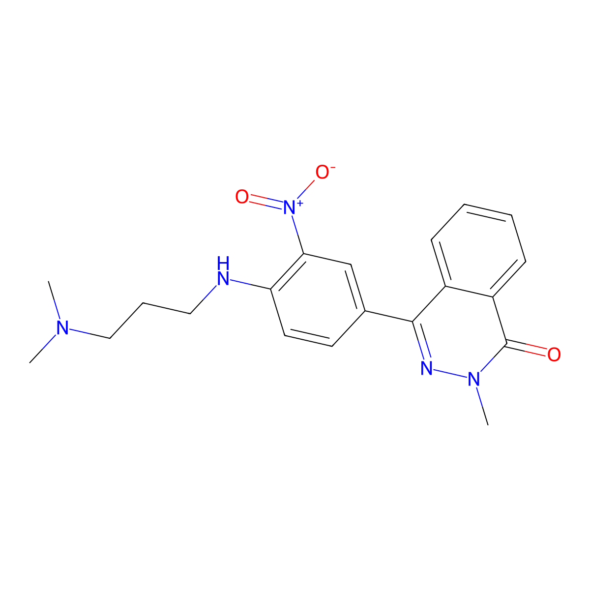 4-[4-[3-(Dimethylamino)propylamino]-3-nitrophenyl]-2-methylphthalazin-1-one molecular structure, CAS 587011-74-3