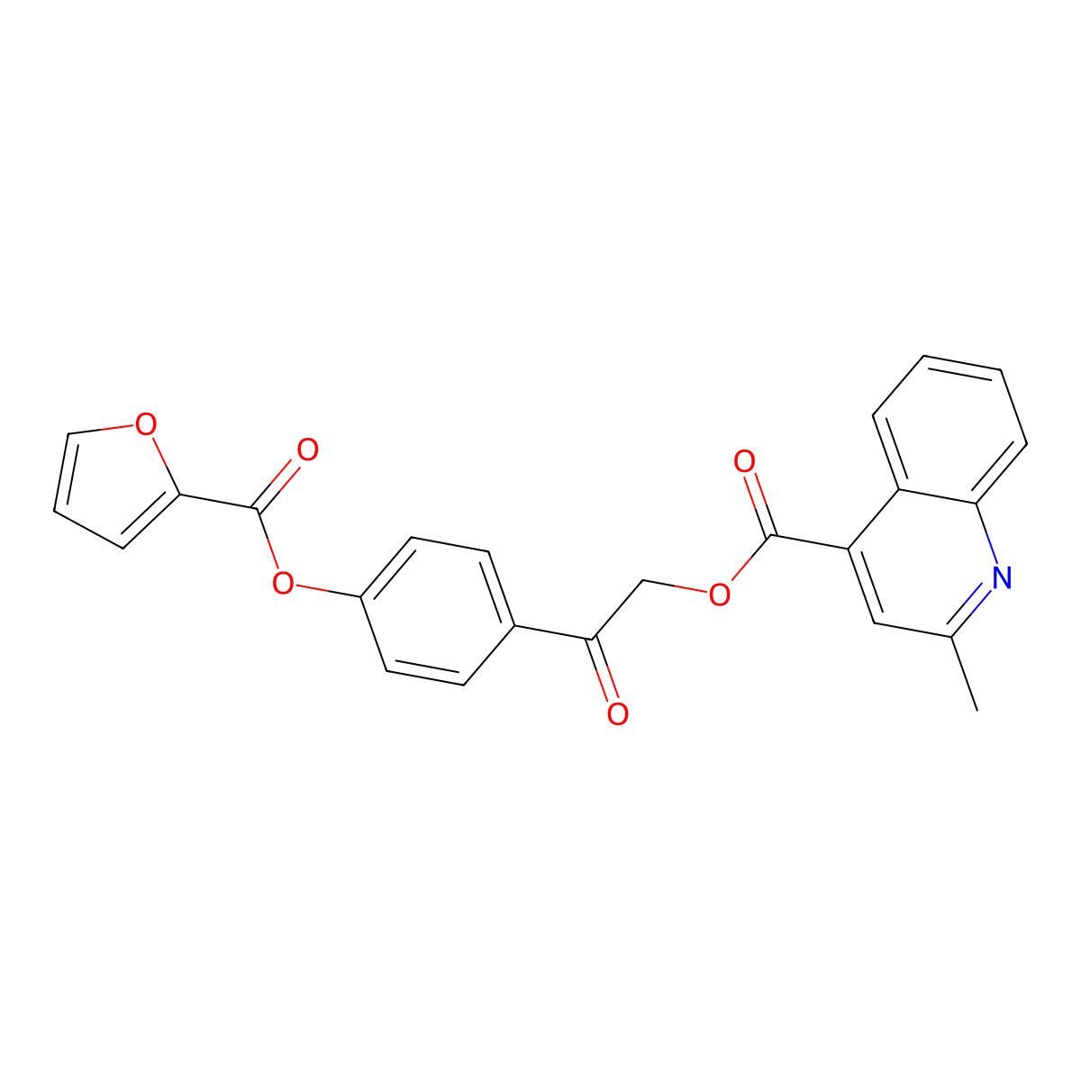 2-[4-(2-Furoyloxy)phenyl]-2-oxoethyl 2-methyl-4-quinolinecarboxylate molecular structure, CAS 587012-03-1