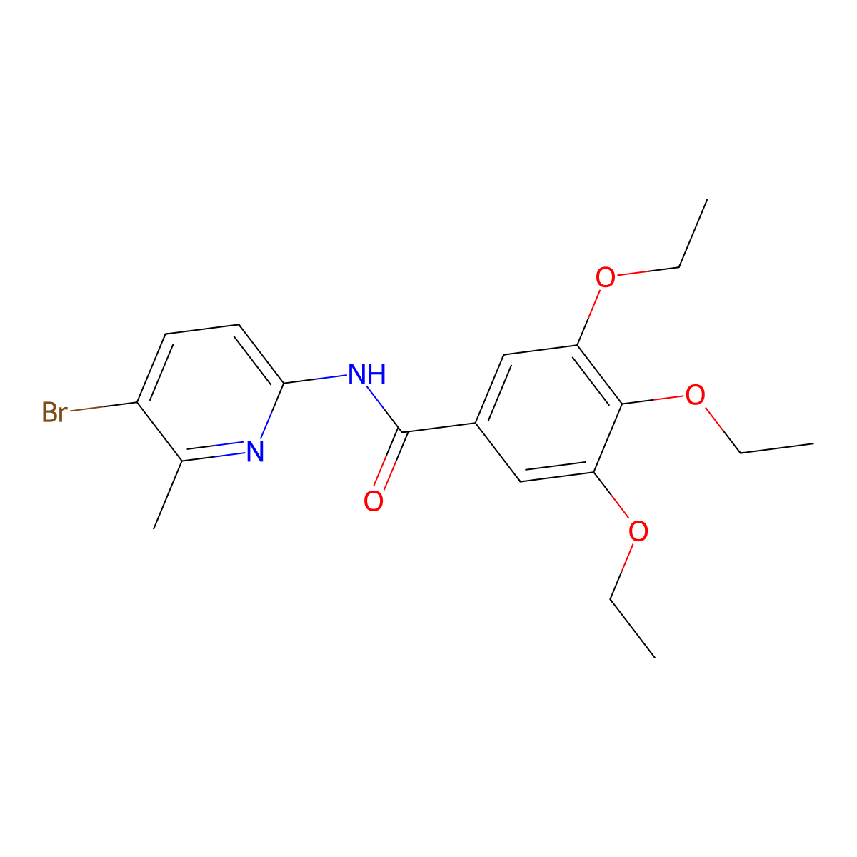 N-(5-bromo-6-methylpyridin-2-yl)-3,4,5-triethoxybenzamide molecular structure, CAS 587012-36-0