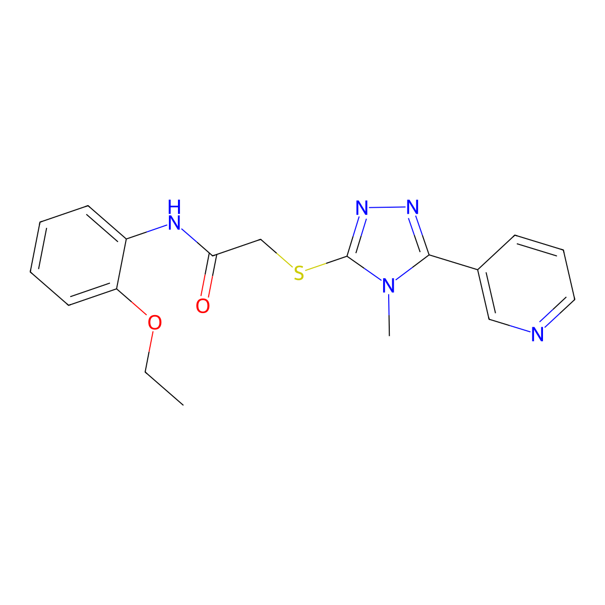 N-(2-ethoxyphenyl)-2-{[4-methyl-5-(pyridin-3-yl)-4H-1,2,4-triazol-3-yl]sulfanyl}acetamide molecular structure, CAS 587012-59-7