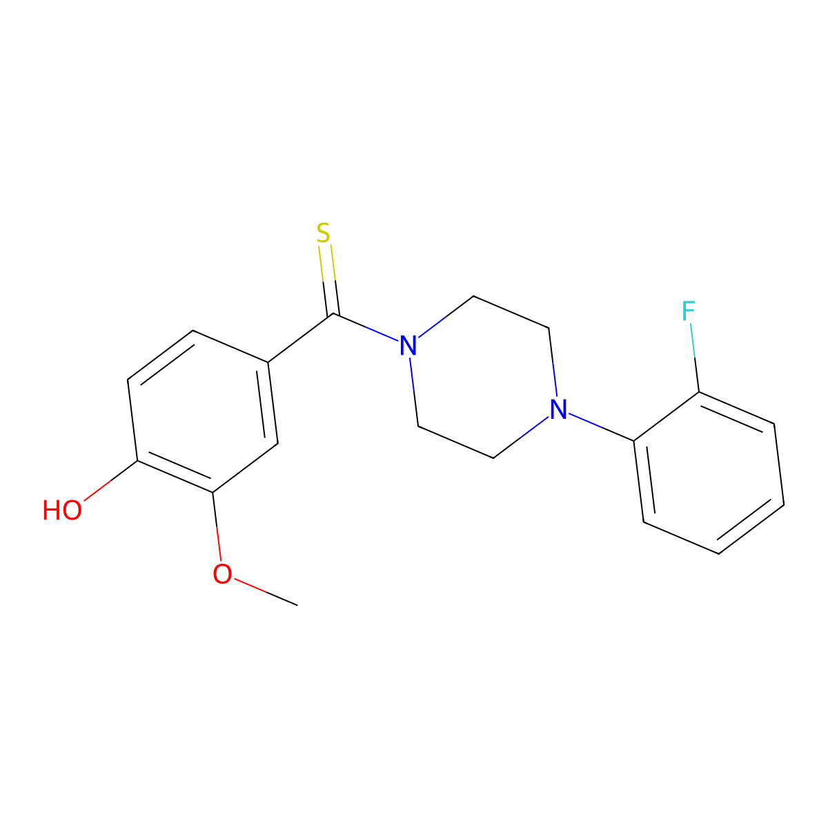 4-[4-(2-Fluorophenyl)piperazin-4-ium-1-carbothioyl]-2-methoxyphenolate molecular structure, CAS 587012-65-5