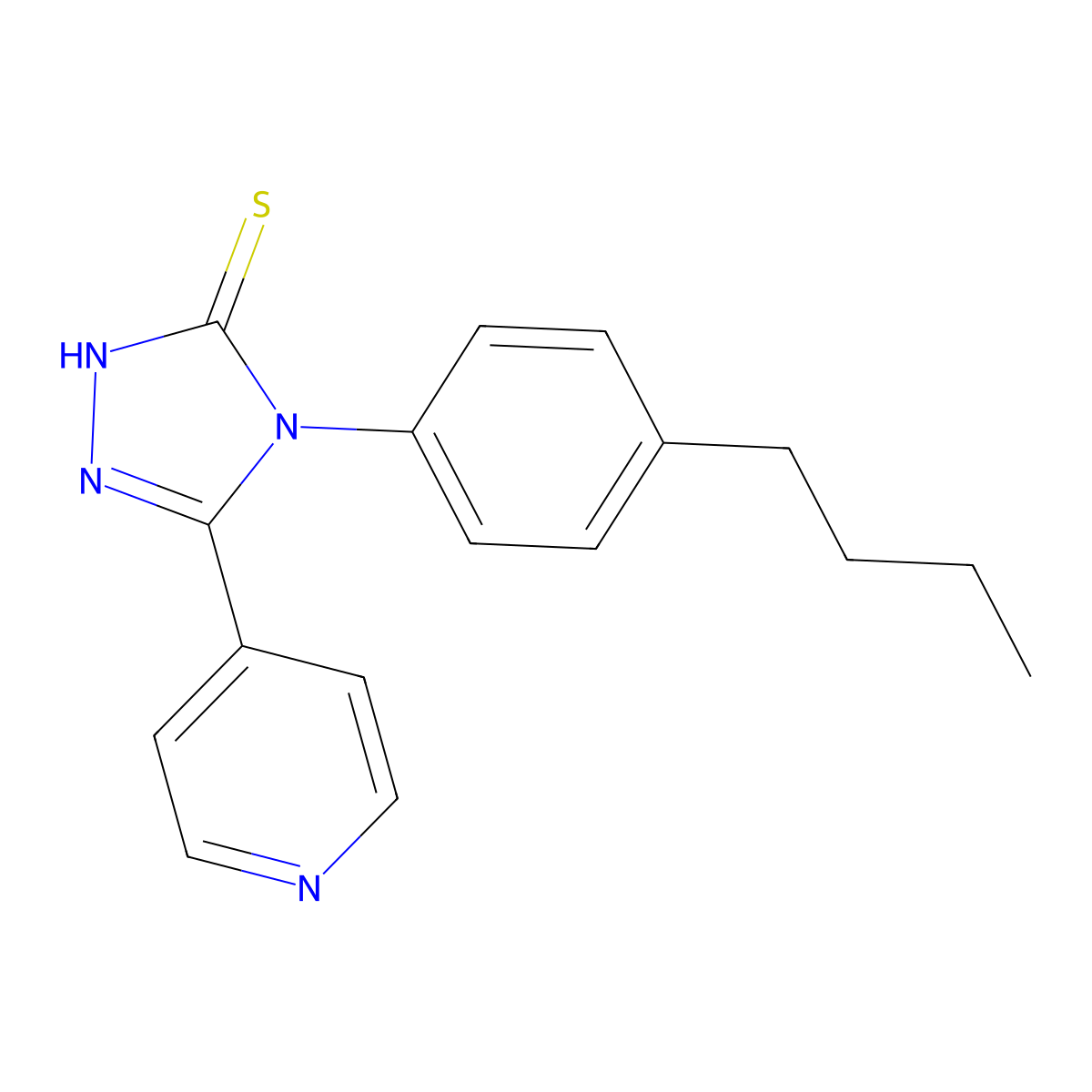 4-(4-butylphenyl)-5-(pyridin-4-yl)-4H-1,2,4-triazole-3-thiol molecular structure, CAS 587012-68-8