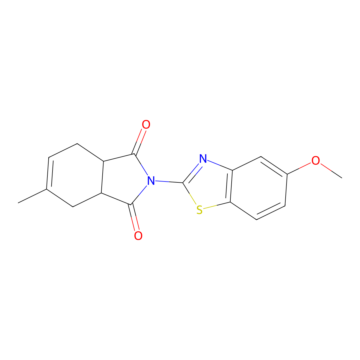 2-(5-methoxy-1,3-benzothiazol-2-yl)-5-methyl-3a,4,7,7a-tetrahydro-1H-isoindole-1,3(2H)-dione molecular structure, CAS 587013-09-0