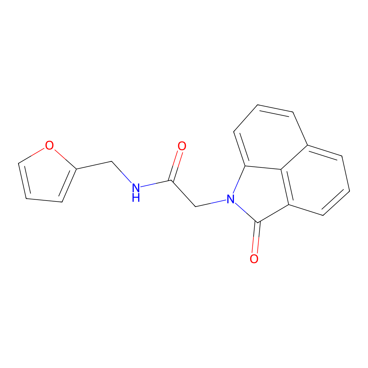 N-(furan-2-ylmethyl)-2-(2-oxobenzo[cd]indol-1(2H)-yl)acetamide molecular structure, CAS 587013-90-9