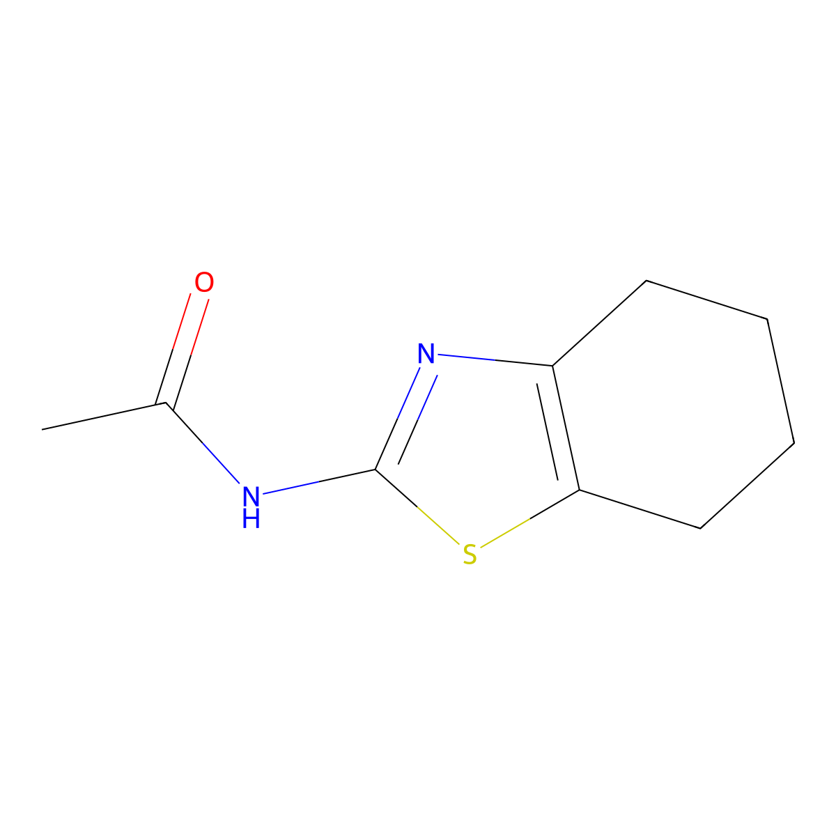 N-(4,5,6,7-tetrahydro-1,3-benzothiazol-2-yl)acetamide molecular structure, CAS 58702-38-8