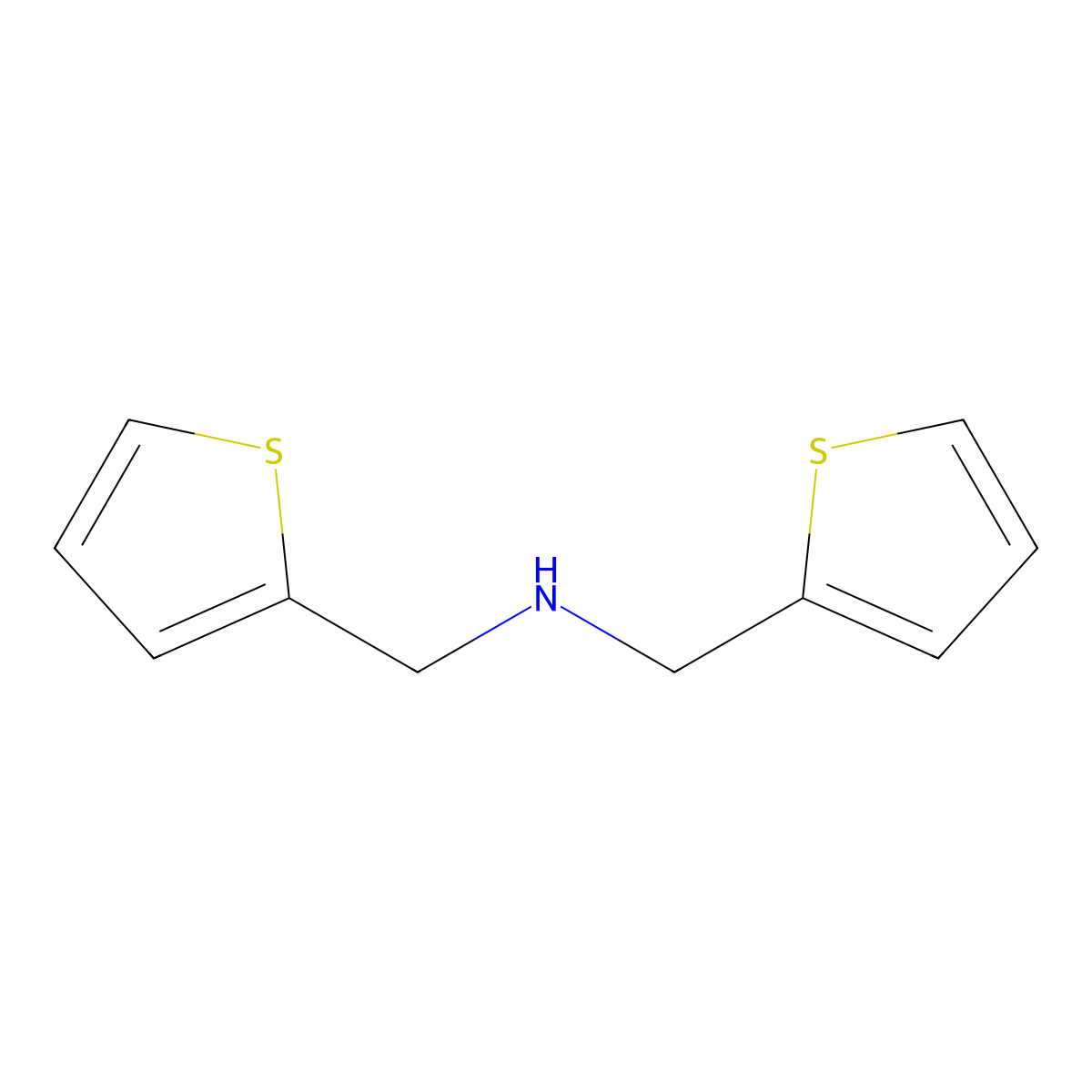 Bis((thiophen-2-yl)methyl)amine molecular structure, CAS 58703-21-2