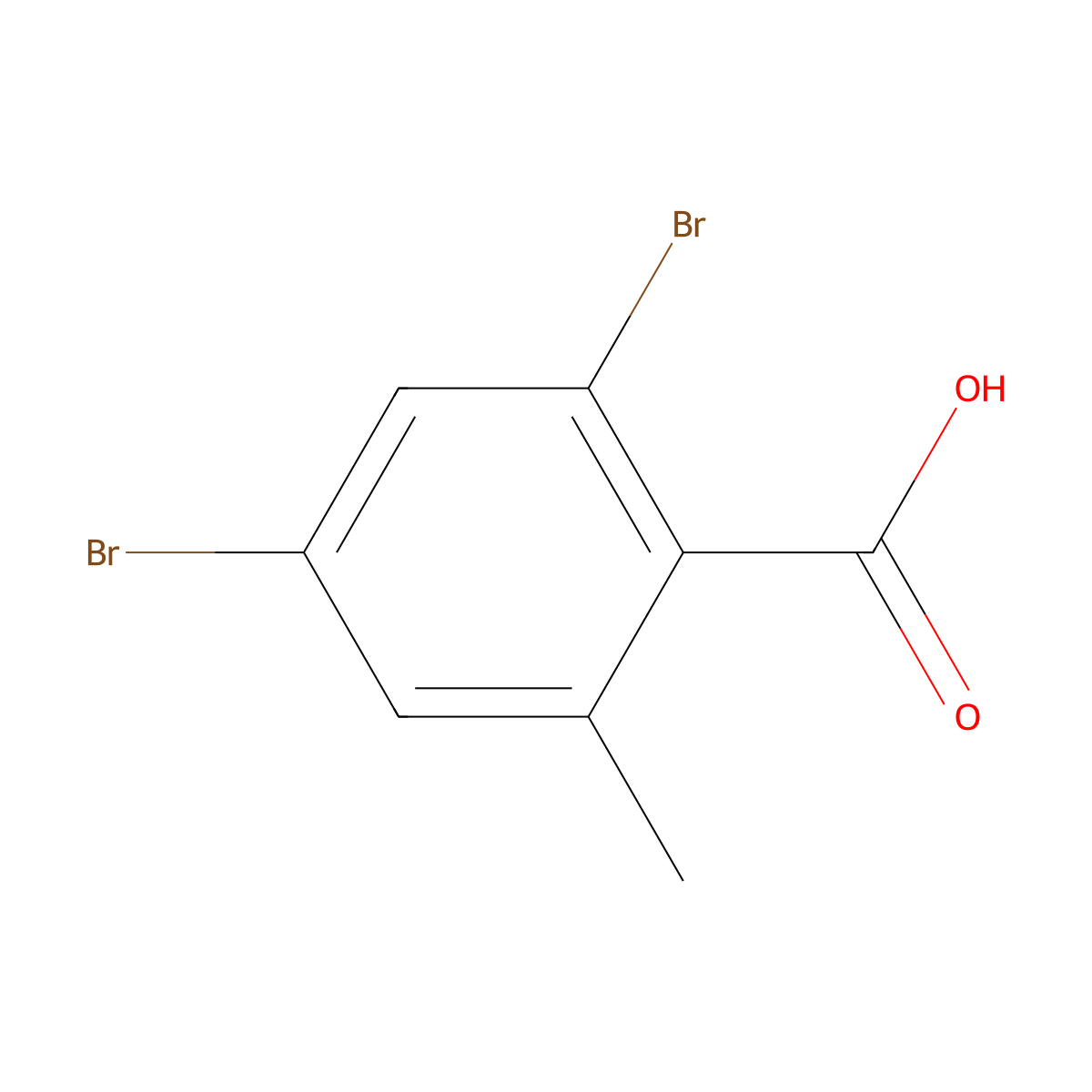 2,4-Dibromo-6-methylbenzoic acid molecular structure, CAS 58707-03-2