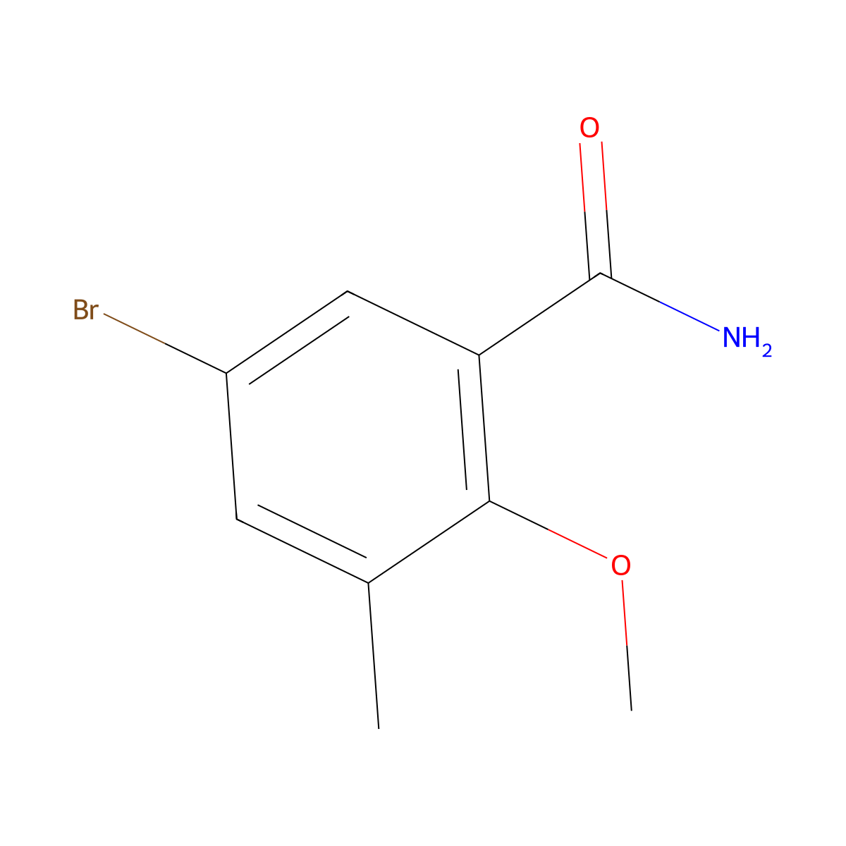 Benzamide, 5-bromo-2-methoxy-3-methyl- molecular structure, CAS 58708-49-9