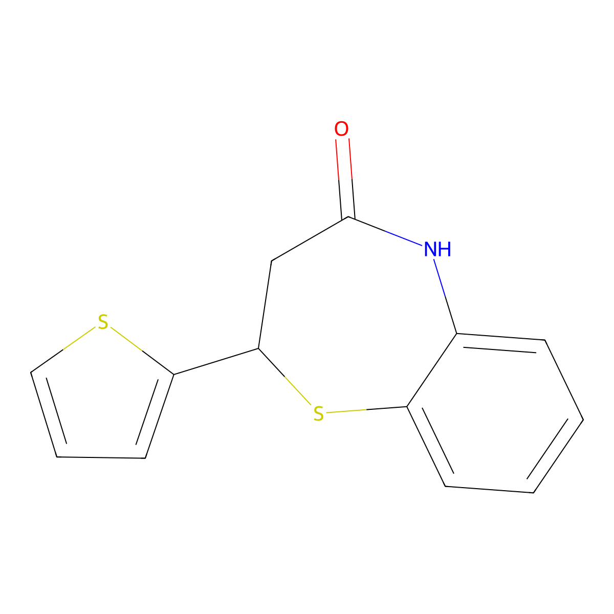 2-(Thiophen-2-yl)-2,3-dihydro-1,5-benzothiazepin-4(5H)-one molecular structure, CAS 5871-68-1