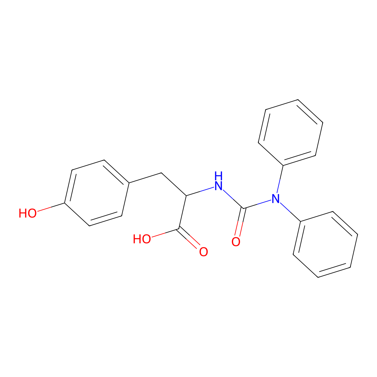 2-[(Diphenylcarbamoyl)amino]-3-(4-hydroxyphenyl)propanoic acid molecular structure, CAS 5871-94-3
