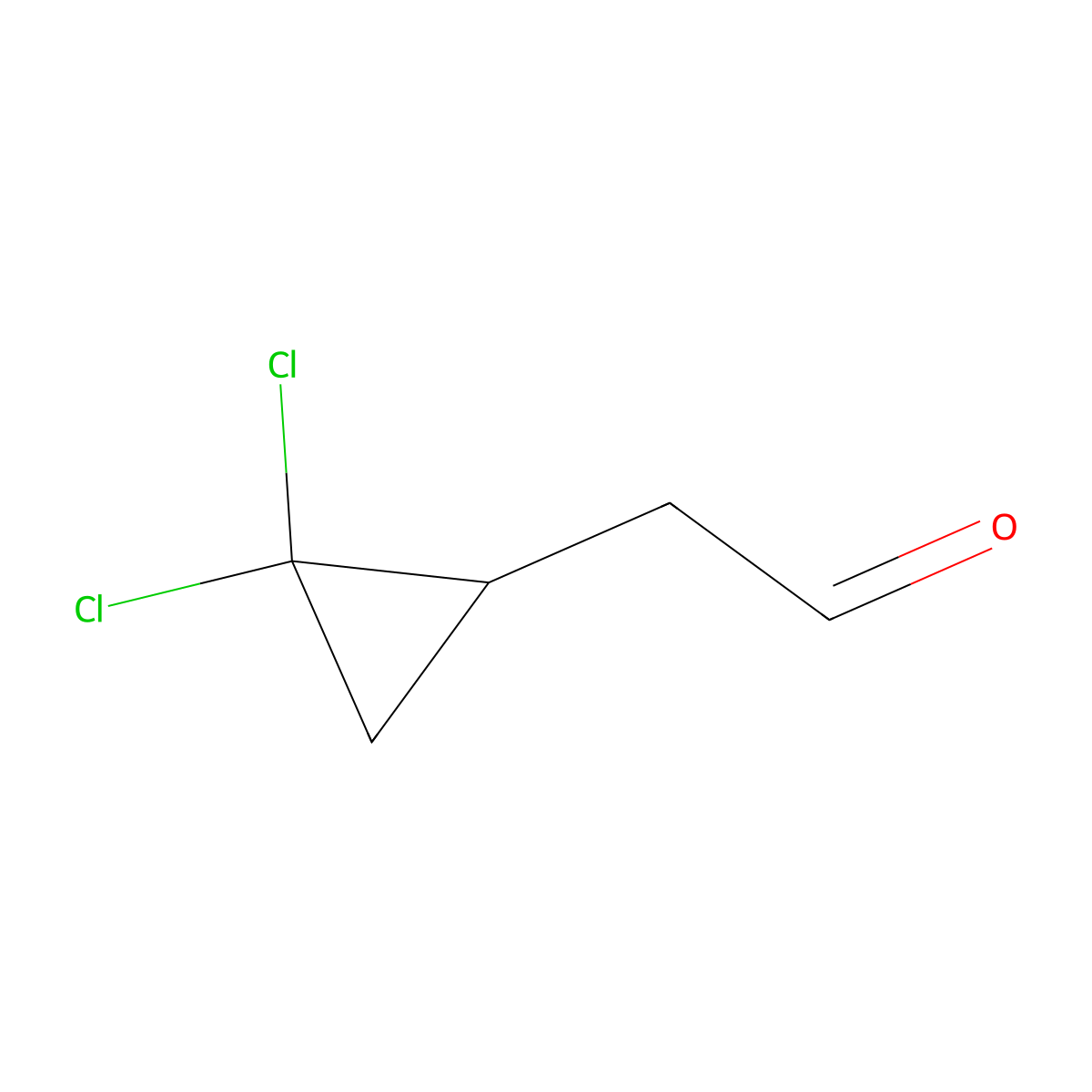 2-(2,2-Dichlorocyclopropyl)acetaldehyde molecular structure, CAS 58710-80-8