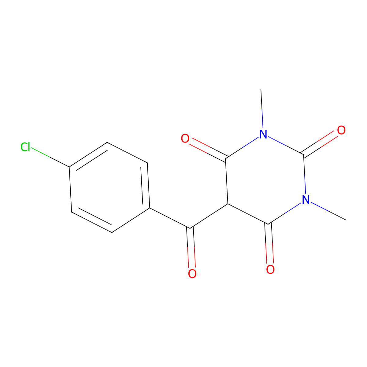 5-(4-Chlorobenzoyl)-1,3-dimethyl-1,3-diazinane-2,4,6-trione molecular structure, CAS 58713-05-6