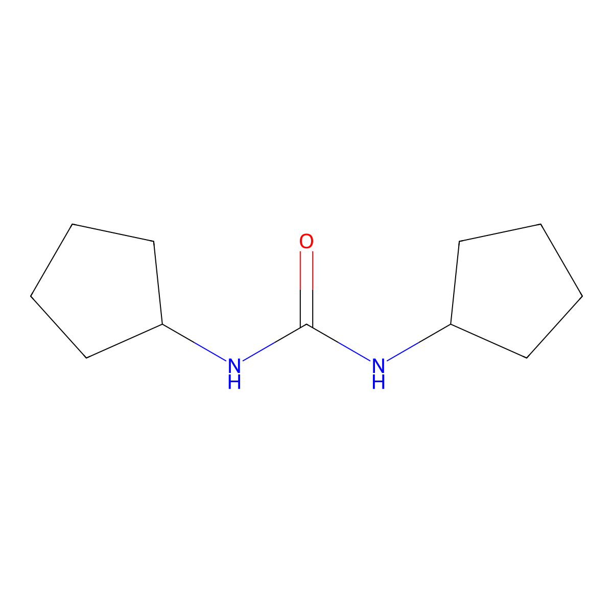 N,N'-Dicyclopentylurea molecular structure, CAS 58713-33-0
