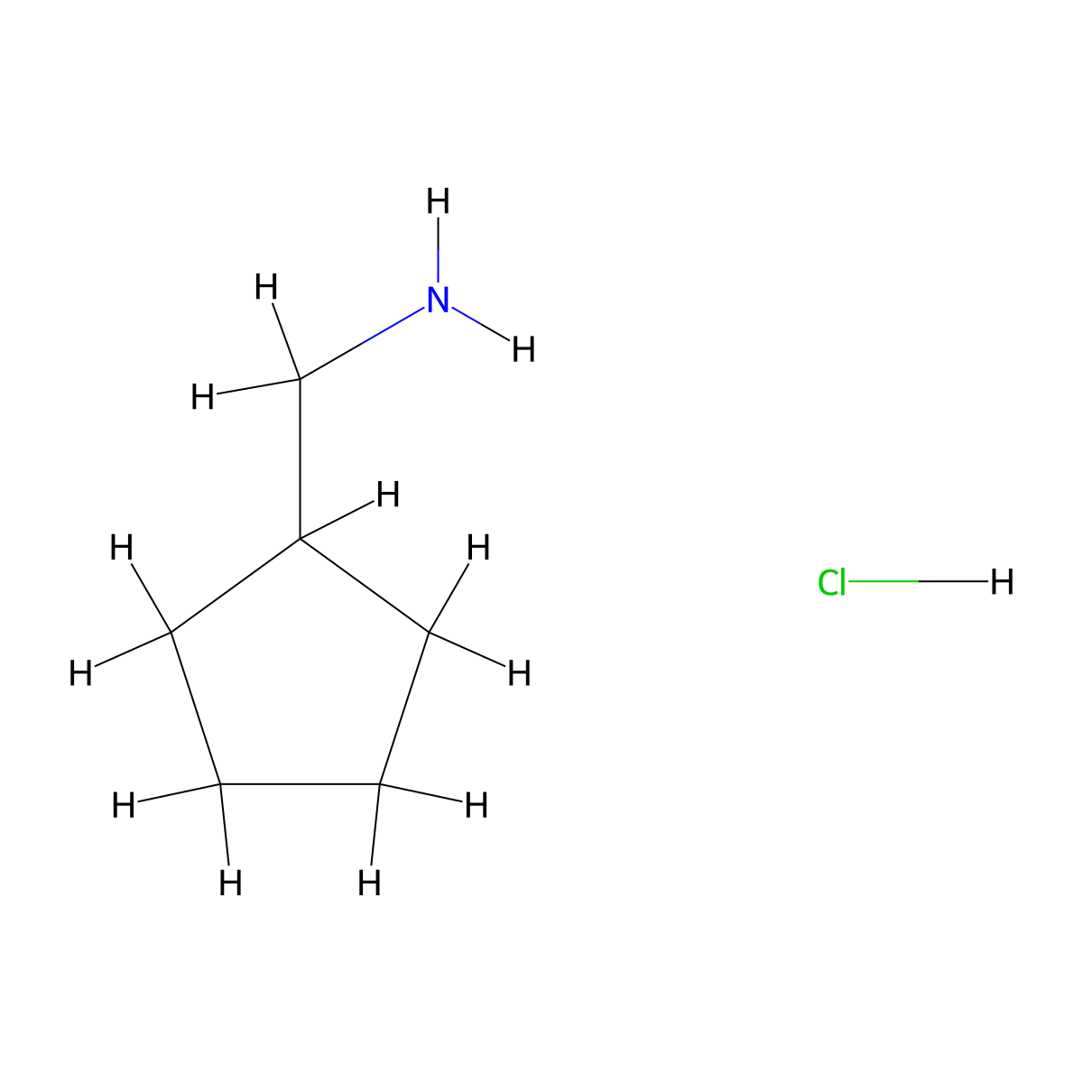 Cyclopentylmethanamine hydrochloride molecular structure, CAS 58714-85-5