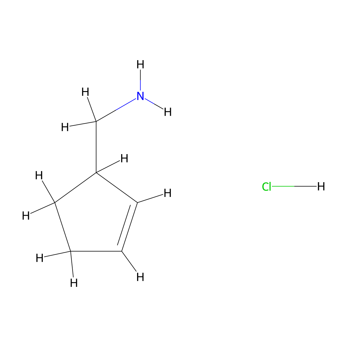 1-(Cyclopent-2-en-1-yl)methanamine hydrochloride molecular structure, CAS 58714-86-6