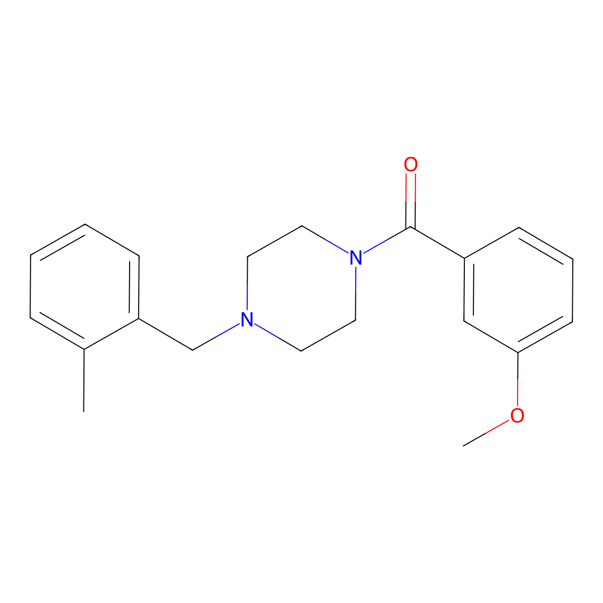 (3-Methoxy-phenyl)-[4-(2-methyl-benzyl)-piperazin-1-yl]-methanone molecular structure, CAS 5872-01-5