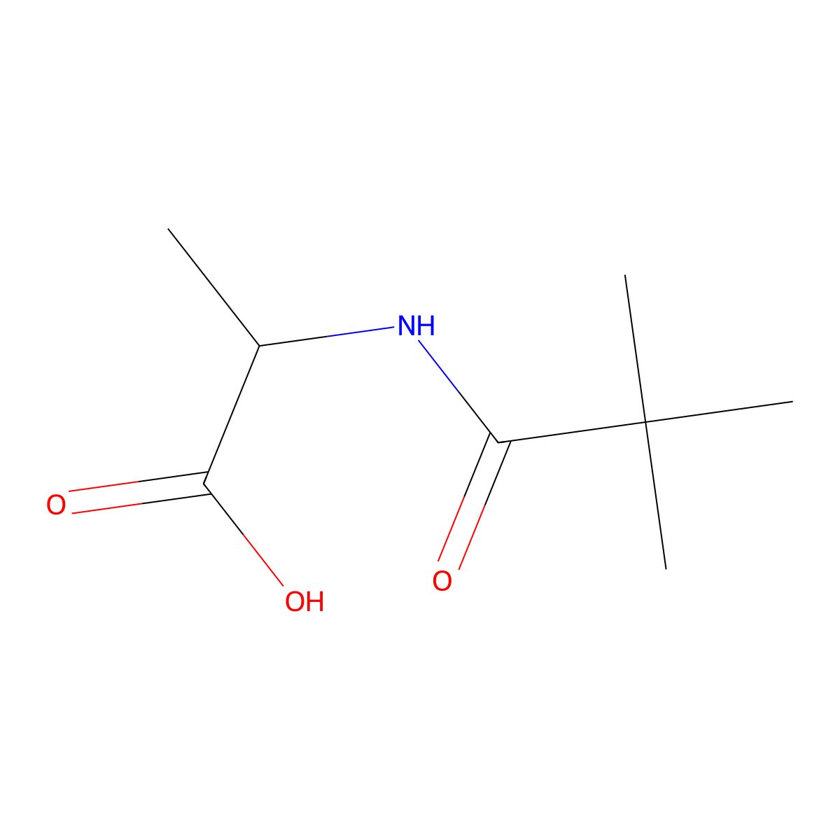 2-(2,2-Dimethylpropanamido)propanoic acid molecular structure, CAS 5872-15-1