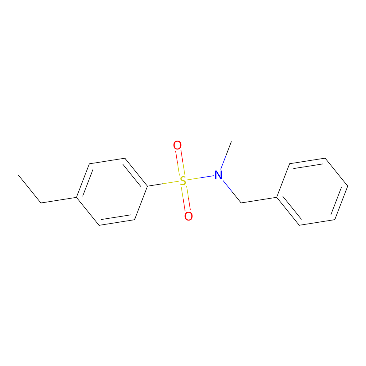 N-benzyl-4-ethyl-N-methylbenzenesulfonamide molecular structure, CAS 58722-28-4