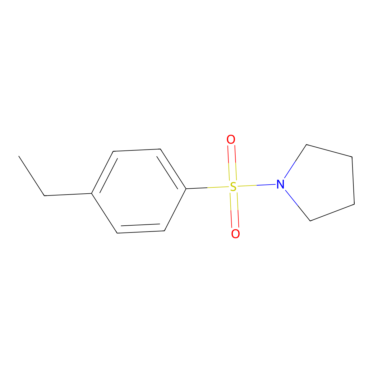 Pyrrolidine, 1-((4-ethylphenyl)sulfonyl)- molecular structure, CAS 58722-29-5