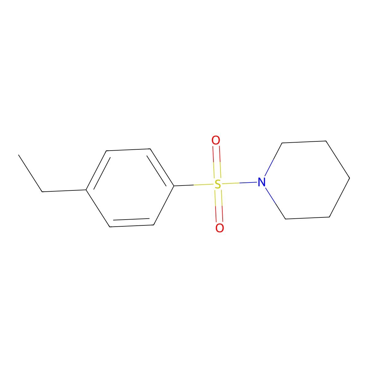 1-(4-Ethylphenyl)sulfonylpiperidine molecular structure, CAS 58722-30-8