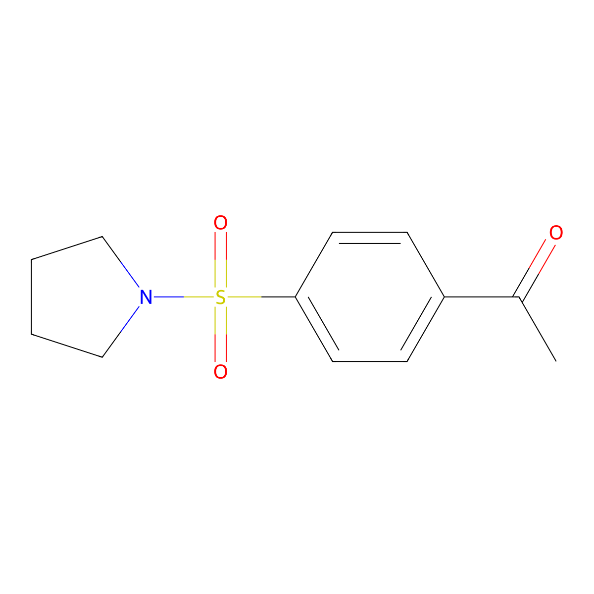 1-(4-(Pyrrolidin-1-ylsulfonyl)phenyl)ethanone molecular structure, CAS 58722-33-1