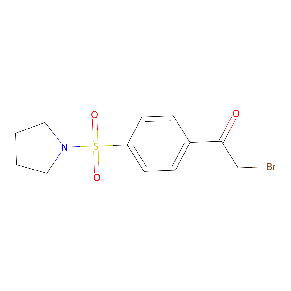 2-Bromo-1-[4-(pyrrolidine-1-sulfonyl)phenyl]ethan-1-one molecular structure, CAS 58722-38-6