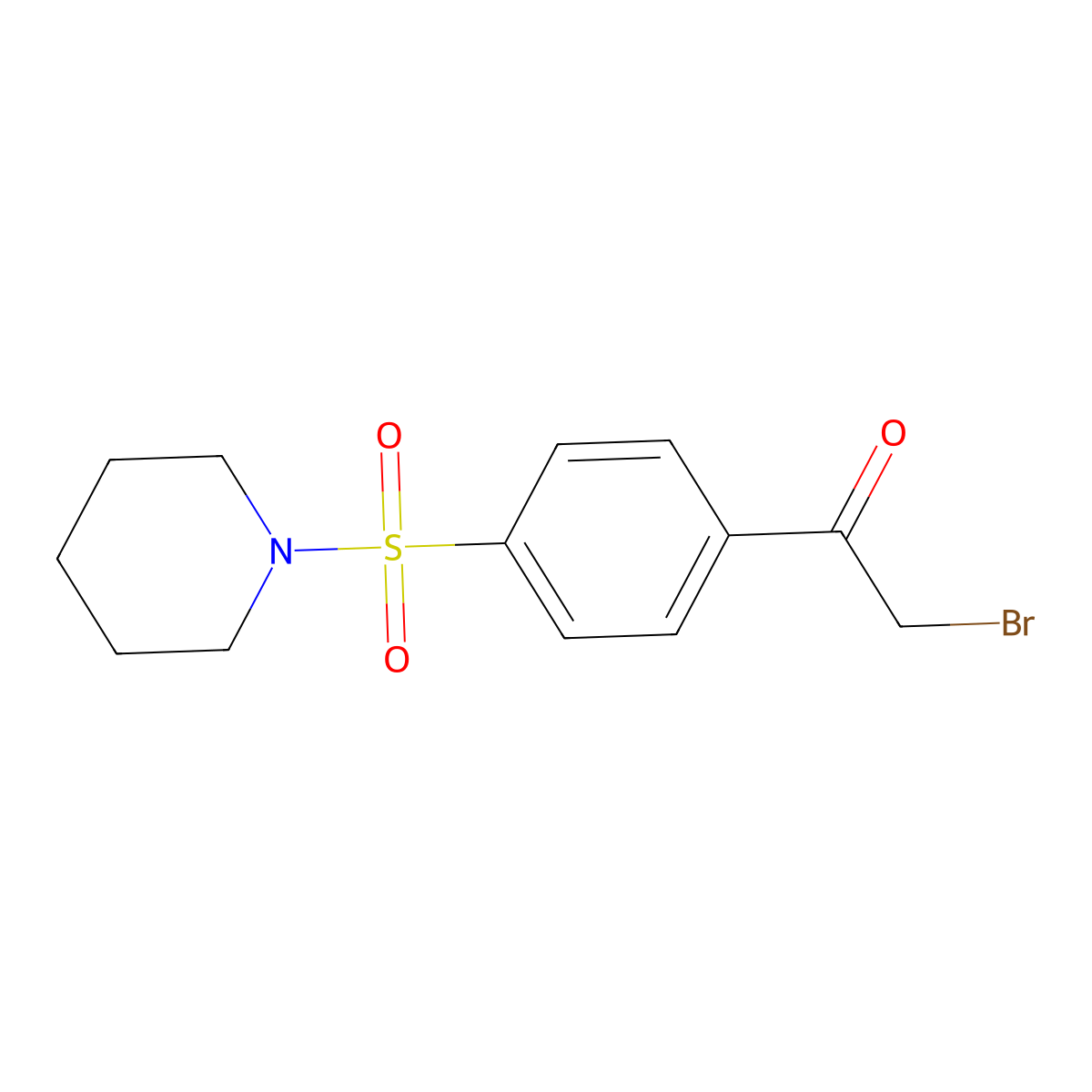 2-Bromo-1-(4-(piperidine-1-sulfonyl)phenyl)ethan-1-one molecular structure, CAS 58722-39-7