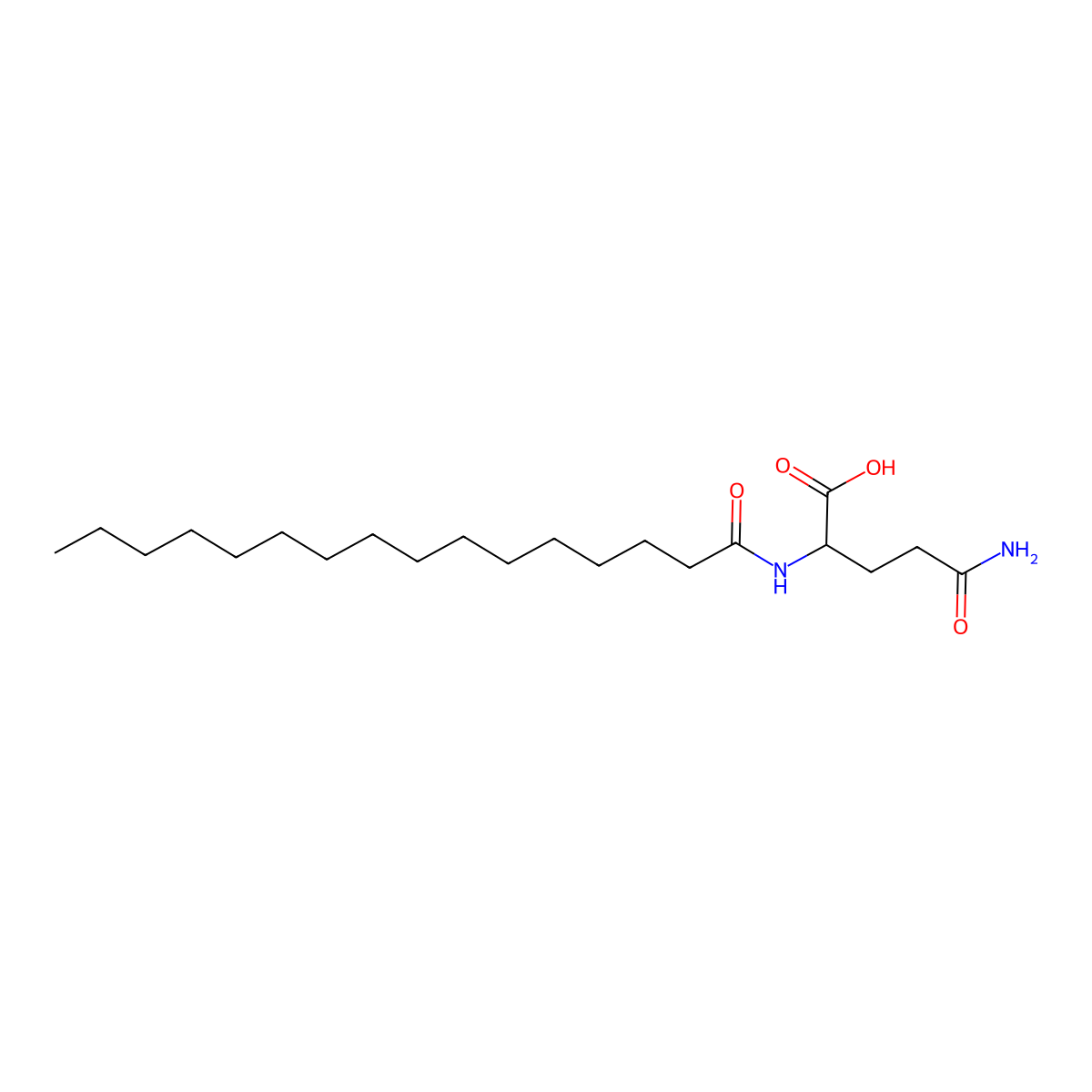 N-Palmitoyl glutamine molecular structure, CAS 58725-34-1
