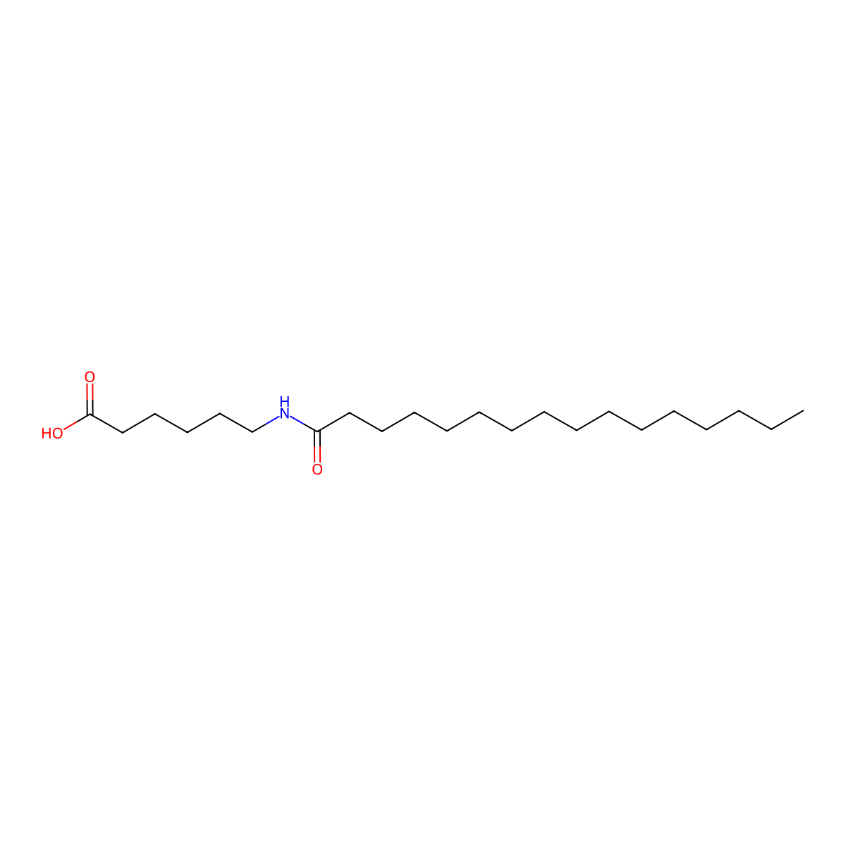 6-(hexadecanoylamino)hexanoic Acid molecular structure, CAS 58725-43-2
