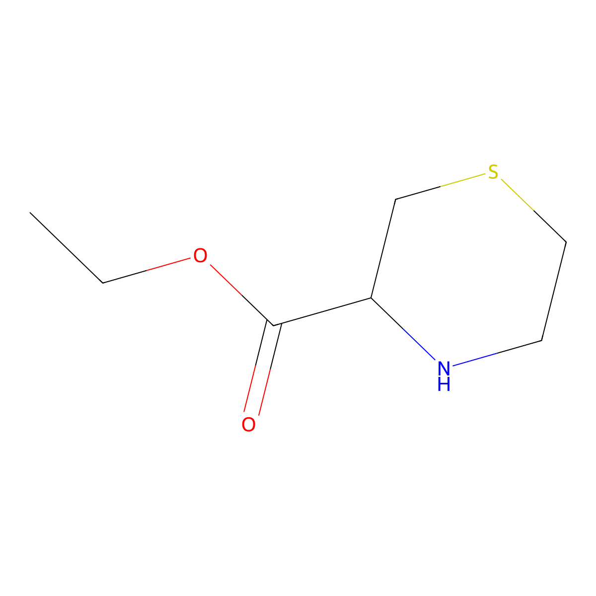 Ethyl thiomorpholine-3-carboxylate molecular structure, CAS 58729-31-0