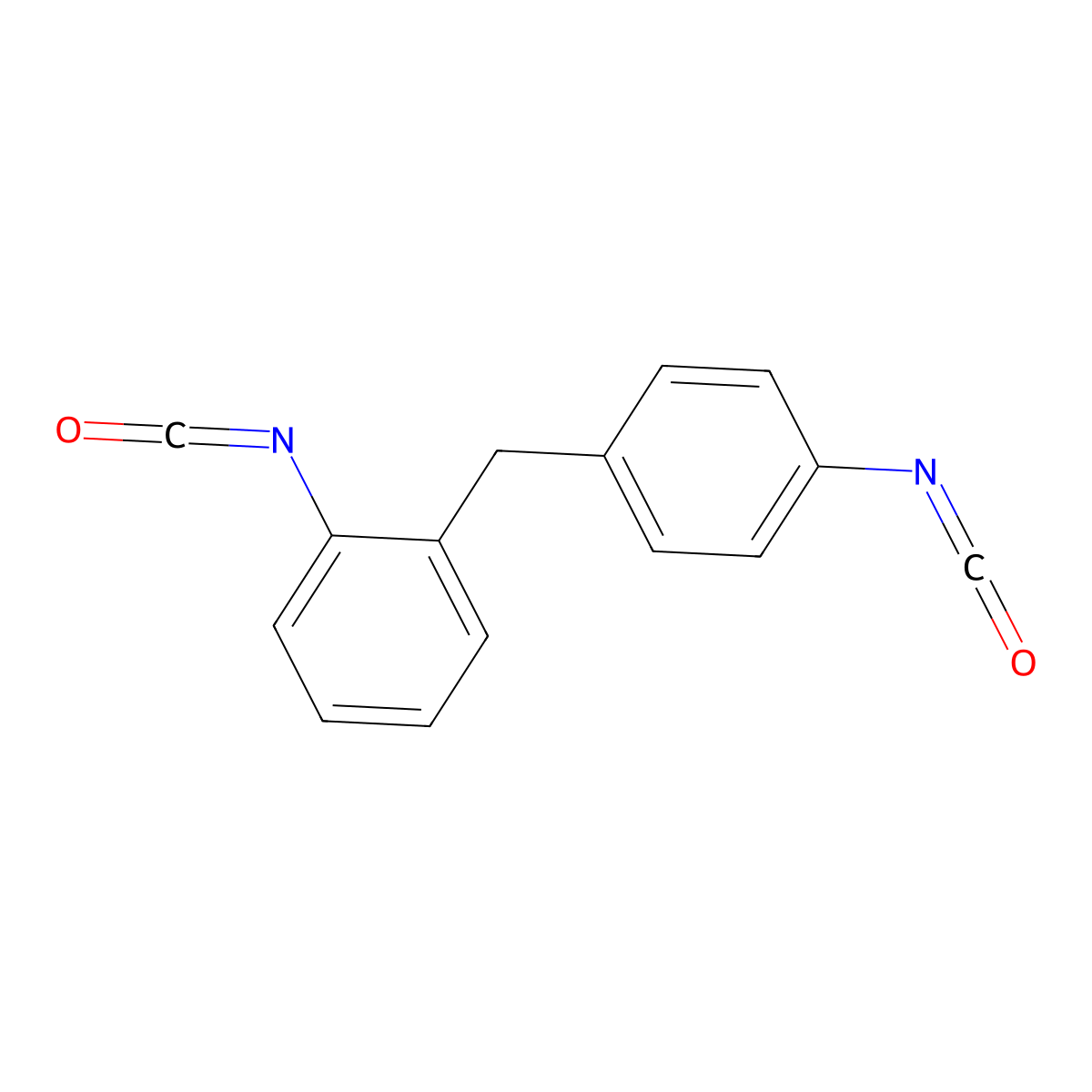 2,4'-Diphenylmethane diisocyanate molecular structure, CAS 5873-54-1