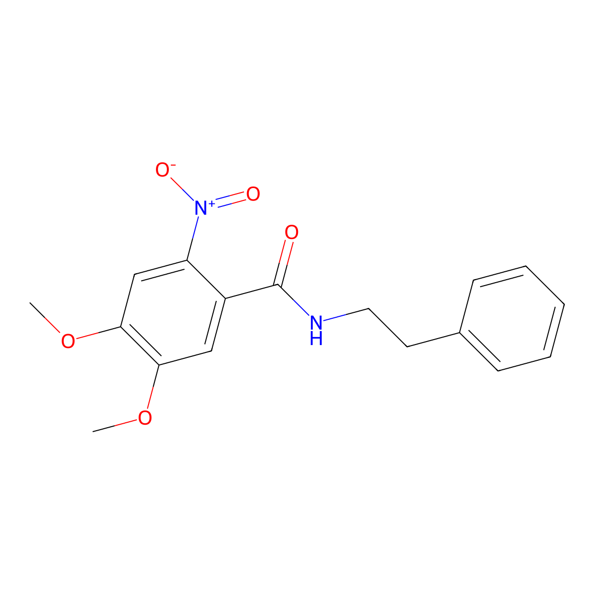 4,5-dimethoxy-2-nitro-N-phenethylbenzamide molecular structure, CAS 5873-58-5