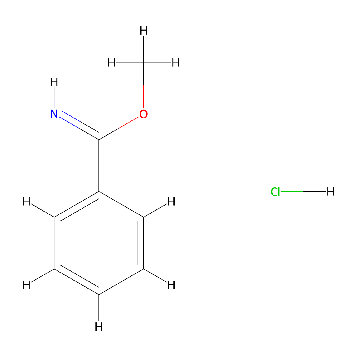 Methyl benzimidate hydrochloride molecular structure, CAS 5873-90-5
