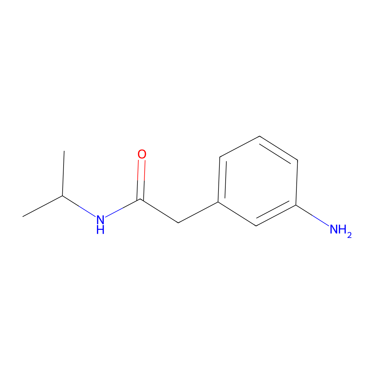 2-(3-aminophenyl)-N-(propan-2-yl)acetamide molecular structure, CAS 58730-39-5