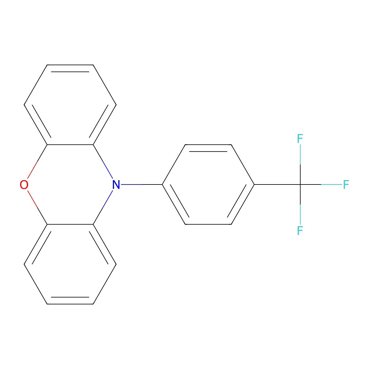 10-[4-(Trifluoromethyl)phenyl]-10H-phenoxazine molecular structure, CAS 58736-86-0
